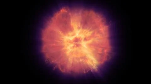 Fire flame ball explosion in space, illustration Stockillustratie