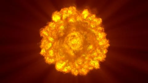 Fire flame ball explosion in space, illustration Stockillustratie