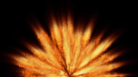 Fire flame ball explosion in space, illustration Stock Illustration