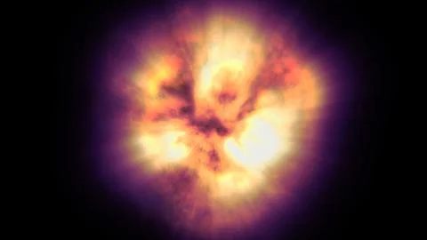 Fire flame ball explosion in space, illustration Stock Illustration