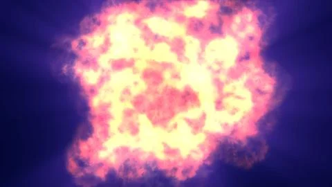 Fire flame ball explosion in space, illustration Stock Illustration