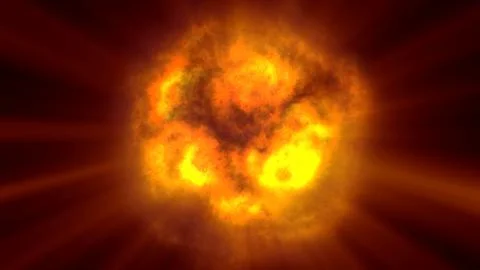 Fire flame ball explosion in space, illustration Stockillustratie