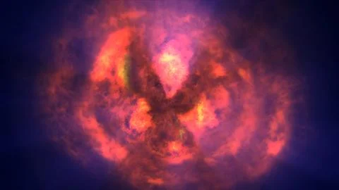 Fire flame ball explosion in space, illustration Stock Illustration