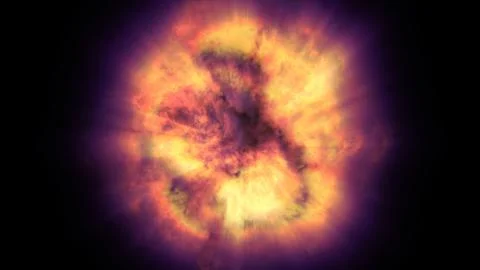 Fire flame ball explosion in space, illustration Stockillustratie