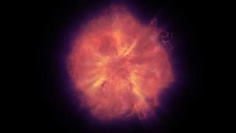 Fire flame ball explosion in space, illustration Stock Illustration