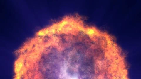 Fire flame ball explosion in space, illustration Illustrazione stock