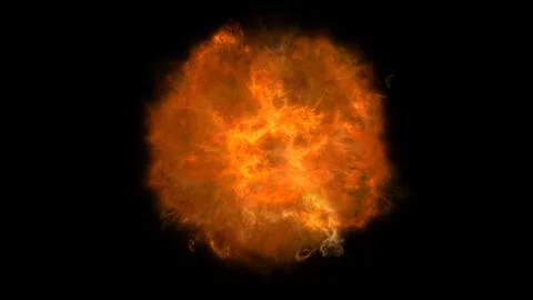 Fire flame ball explosion in space, illustration Illustrazione stock