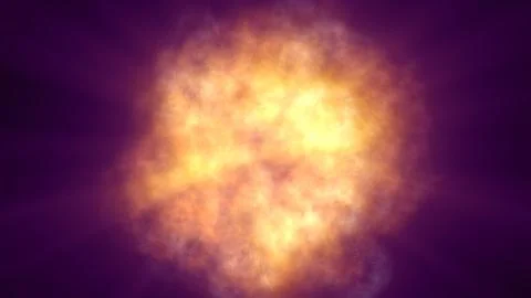 Fire flame ball explosion in space, illustration Stockillustratie