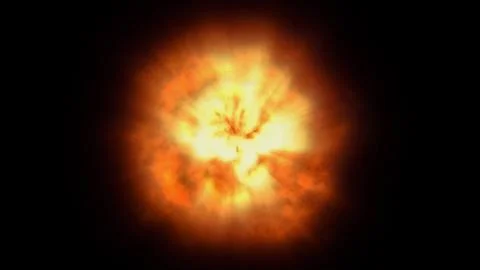 Fire flame ball explosion in space, illustration Stock Illustration