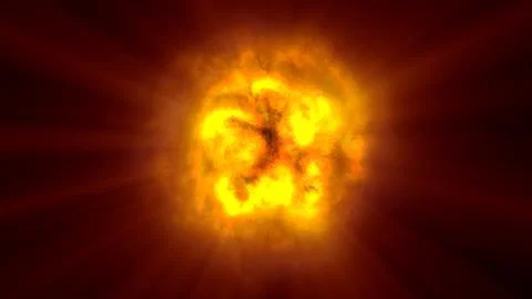 Fire flame ball explosion in space, illustration Stock Illustration