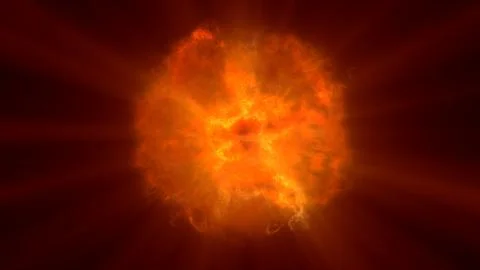 Fire flame ball explosion in space, illustration Illustrazione stock