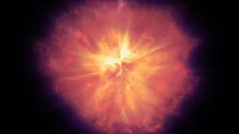 Fire flame ball explosion in space, illustration Stock Illustration