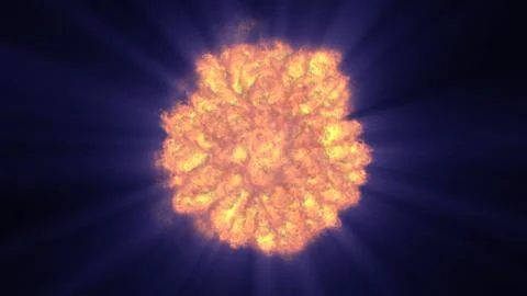 Fire flame ball explosion in space, illustration Stock Illustration