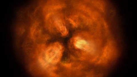 Fire flame ball explosion in space, illustration Stock Illustration