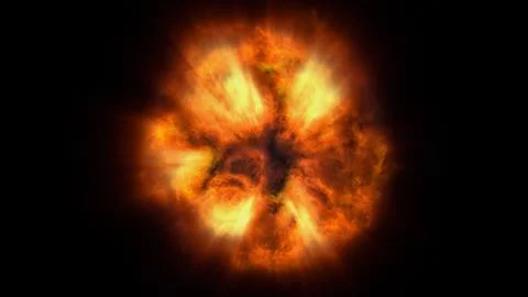Fire flame ball explosion in space, illustration Stock Illustration