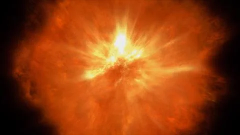 Fire flame ball explosion in space, illustration Stock Illustration
