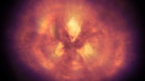 Fire flame ball explosion in space, illustration Stock Illustration