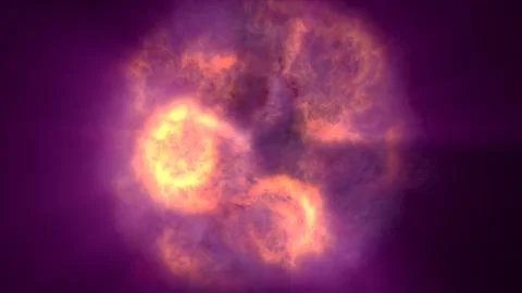 Fire flame ball explosion in space, illustration Stock Illustration