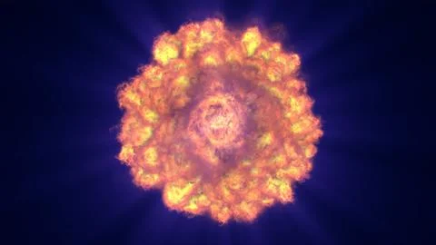 Fire flame ball explosion in space, illustration Stock Illustration