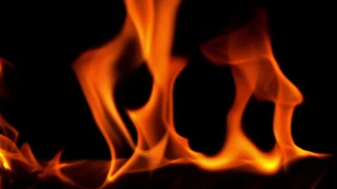 Fire Flame On Black Background, Slow motion Stock Footage 82738782