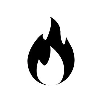 Fire flame black icon vector Illustrazione stock