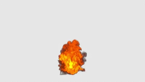Fire Flame with Black Smoke and Alpha Stock Footage 145181872