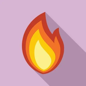 Fire flame bonfire icon, flat style Stock Illustration