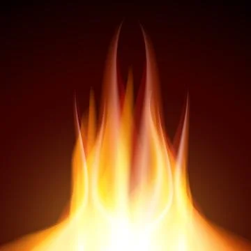 Fire flame burn on black background Stock Illustration