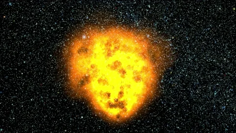 Fire flame burn in star universe effect abstract animation Stock Footage 172481544