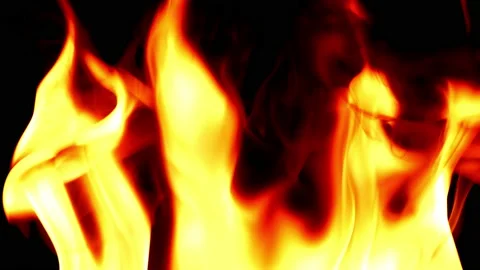 Fire flame burning and glowing slow motion on blackg screen background Vídeos de archivo 231550593