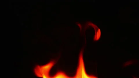 Fire flame burning and glowing slow motion on blackg screen background Video stock 231554083