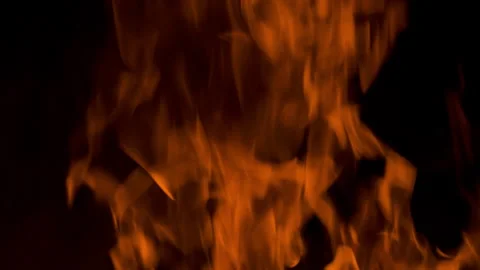 Fire flame burning and glowing on dark black background Stock Footage 246937062