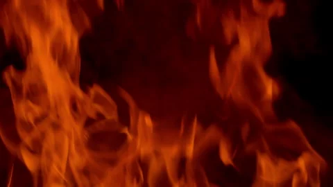 Fire flame burning and glowing on black screen  Stock Footage 255124972