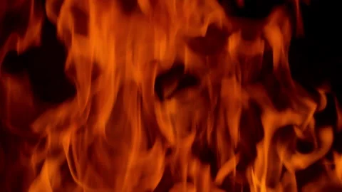 Fire flame burning and glowing on black screen  Stock Footage 255167181