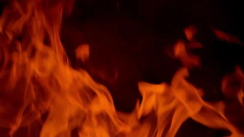 Fire flame burning and glowing on black screen  Stock Footage 255167619