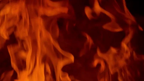 Fire flame burning and glowing on black screen  Stock Footage 255168565