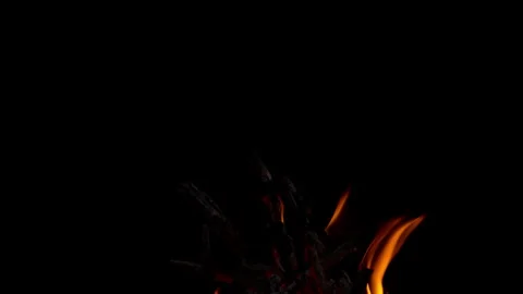 Fire flame burning on black backgroud screen  Stock-Footage 243140022