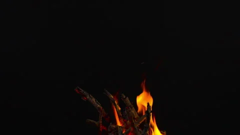 Fire flame burning on black backgroud screen  库存影片 243140833