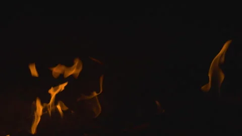 Fire flame burning on black backgroud screen  Stock Footage 246209659
