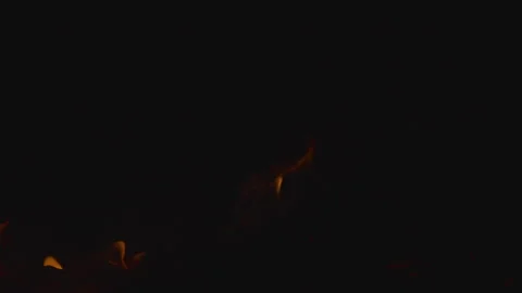 Fire flame burning on black backgroud screen  Stock Footage 246212937