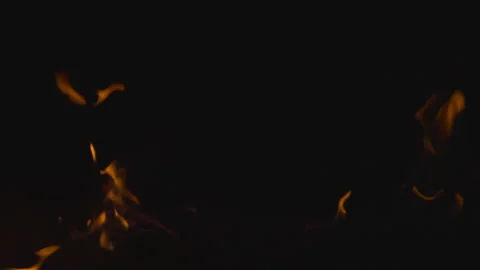 Fire flame burning on black backgroud screen  Stock Footage 246212941