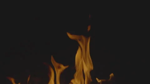 Fire flame burning on black backgroud screen  Stock Footage 246220351