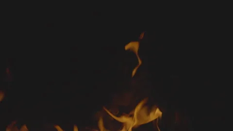 Fire flame burning on black backgroud screen  Stock Footage 246220704