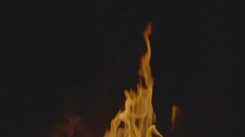 Fire flame burning on black backgroud screen  Stock Footage 246220708