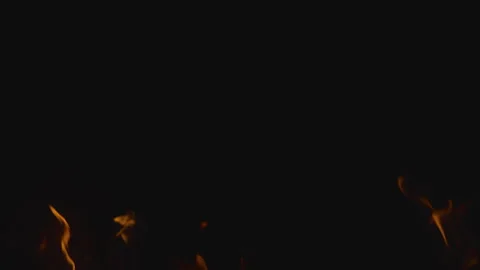Fire flame burning on black backgroud screen  Stock Footage 246224180