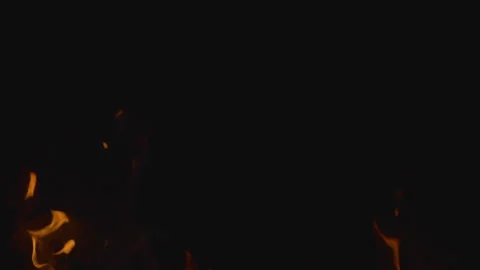 Fire flame burning on black backgroud screen  Stock Footage 246225729