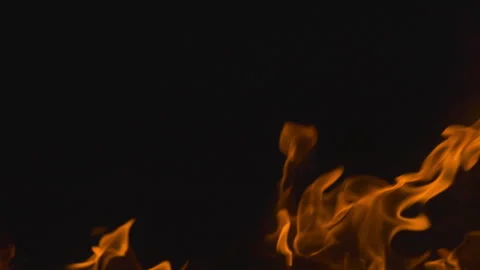 Fire flame burning on black backgroud screen  Stock Footage 246244776