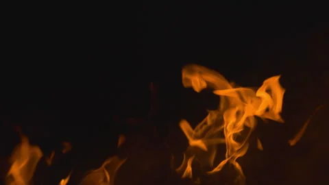 Fire flame burning on black backgroud screen  Stock Footage 246245970