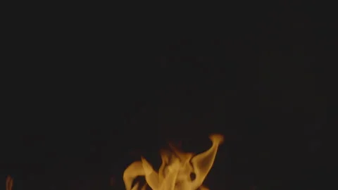 Fire flame burning on black backgroud screen  Stock Footage 246246087