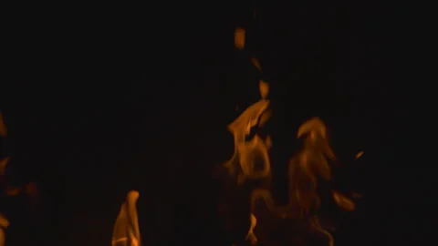 Fire flame burning on black backgroud screen  Stock Footage 246246173